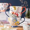 JOYYE Floral Ceramic Mug with Spoon