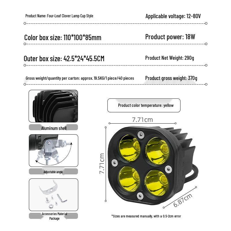 Cross-border Motorcycle Dual-Beam Super Bright LED Owl Headlight
