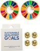 [2026 Edition Kopparmaterial] SDG-märke, Autentisk UN Cloisonné, 25 mm, UN SDGs-märke, Mot Hållbar Utveckling till 2030, Set om 2