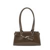 PU Leather Retro Shoulder Bag Large Capacity Boston Pillow Handbag with Metal Belt Buckle Leisure Armpit Bag Commute Handbag