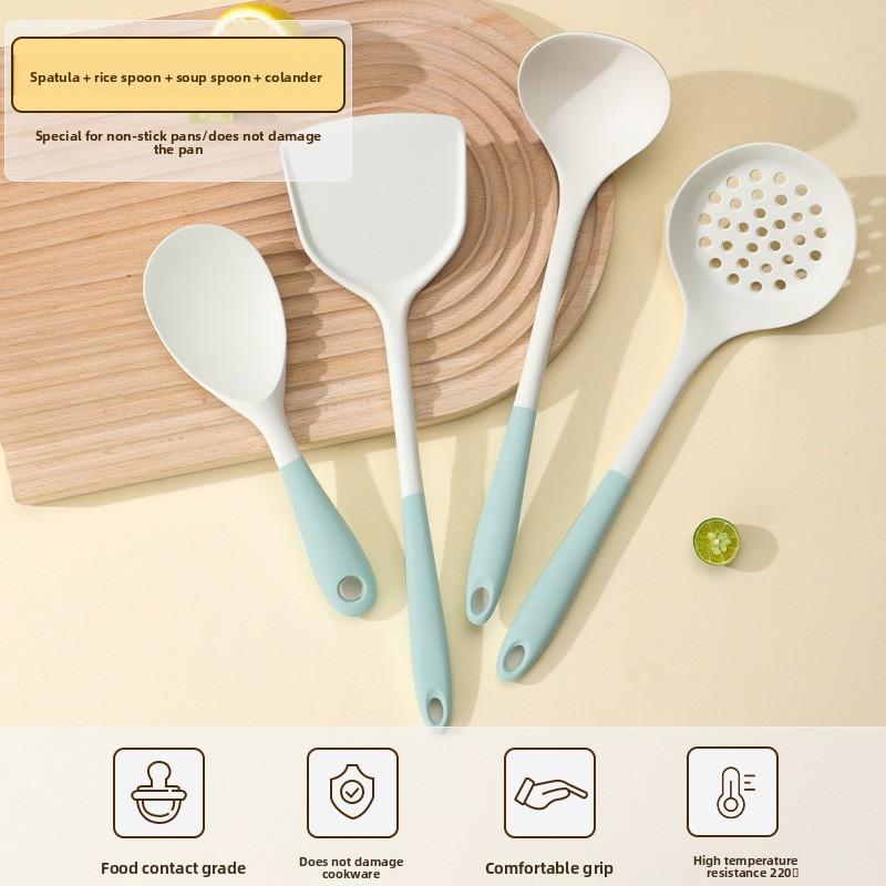 All-in-one silicone spatula, food-grade, high-temperature resistant oil brush, egg beater, home baking tool set