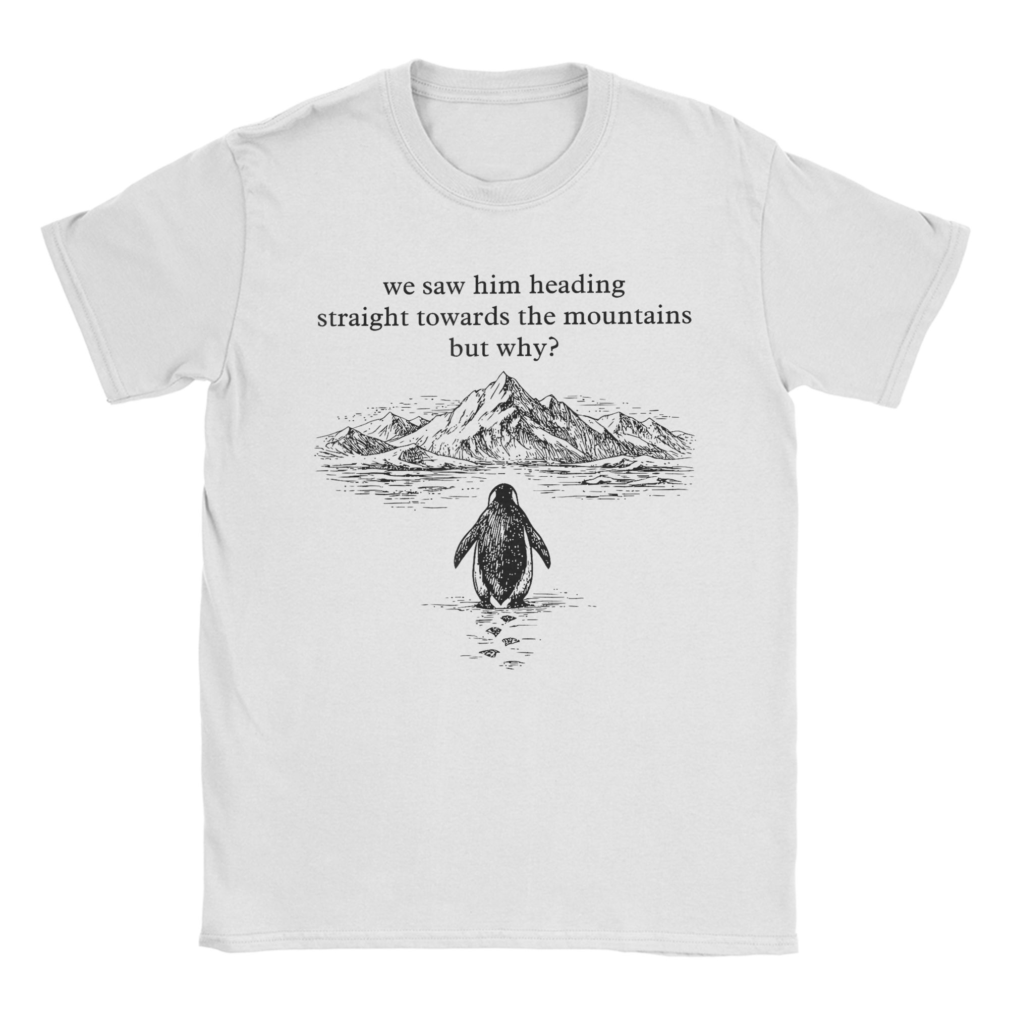 

Футболки для мужчин Nihilist Penguin But Why Повседневная хлопковая футболка Круглый вырез Короткий рукав Футболка Печать Одежда S белый