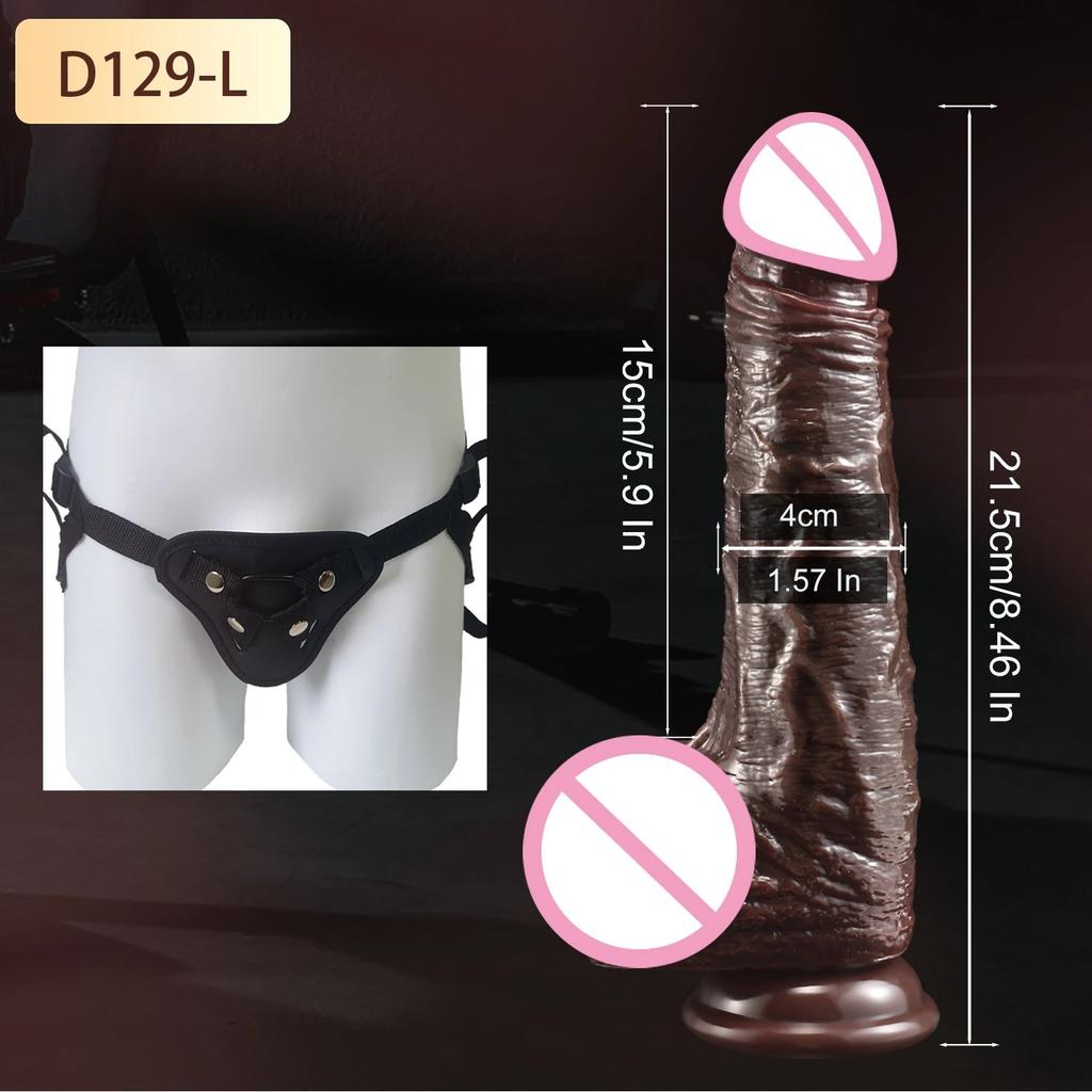 Wearable Realistic Strapon Dildo Skin Testicles Sliding Anal Vagina Sexy Adult Masturbation Big Penis For Women Sex Toys Dildos