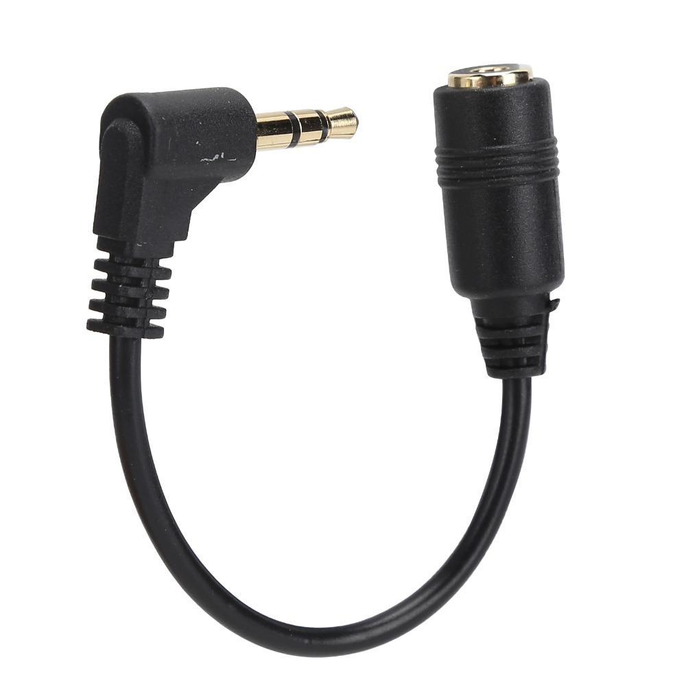 10cm 90 Degree Elbow Cable 3 Pole 3.5mm Male to Female Audio Cable for Audio Devices