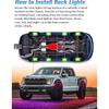 8 Pods RGB LED Rock Lights with APP/RF Remote Control High Brights Waterproof Underglow Multicolor Zone Neon Exterior Rock Lights for 12V Trucks Jeep