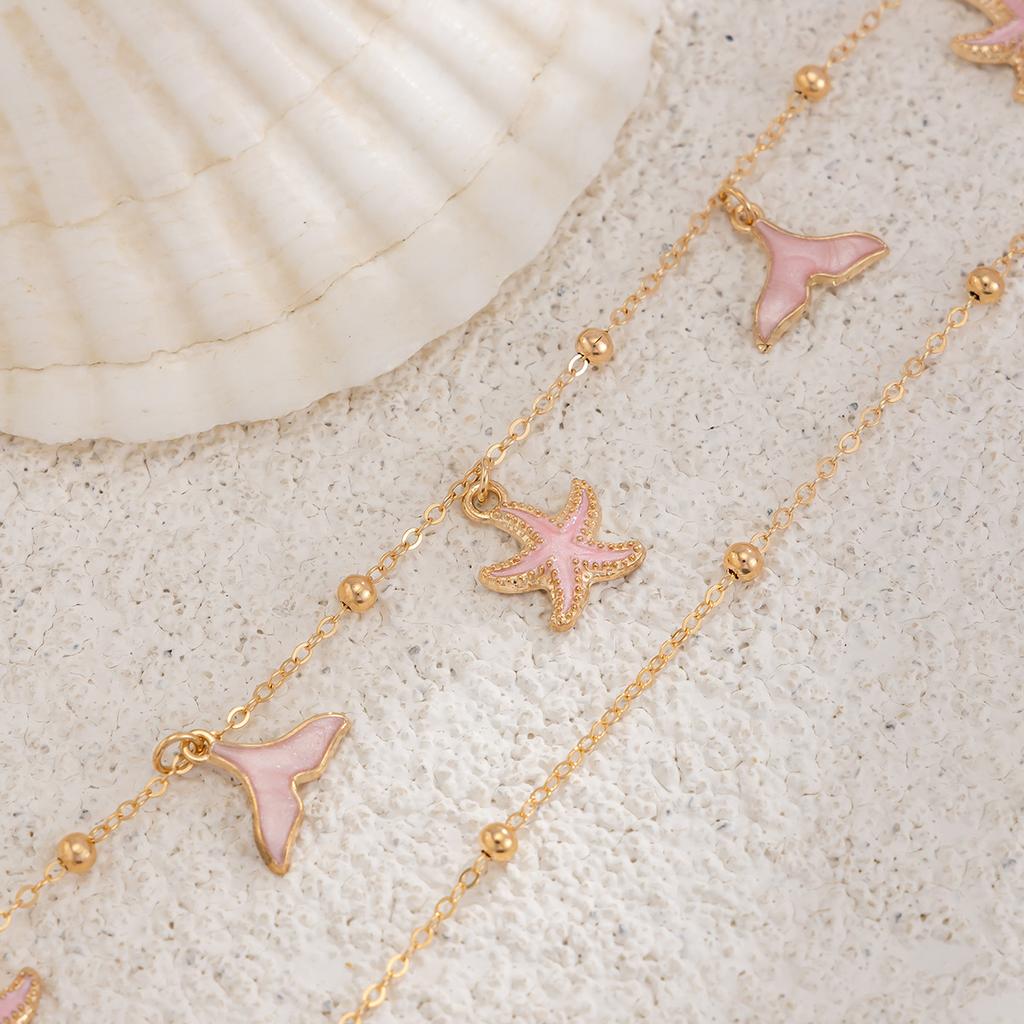 2Pcs/Set Boho Fishtail Starfish Pendant Waist Chain Women Sexy Bikini Multilayer Belly Chain Summer Beach Body Jewelry