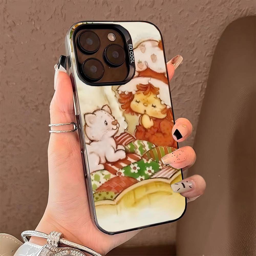Strawberry Sh-SHortcakeS phone case for iPhone 17 17Air 16 15 14 13 12 11 Pro Max Plus Colorful Silver