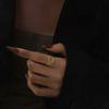 Gold Color Irregular Opening Rings For Women Shiny Zircon Copper  Color Geometric Ring Female Korean Fashion Jewelry Gift