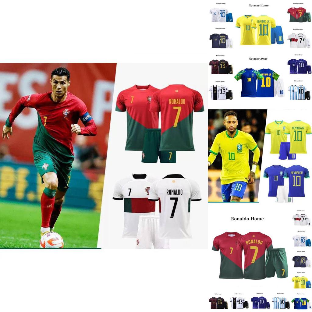 Katar Messi Ronaldo Neymar Müller Kinder Fußballtrikot Atmungsaktives und strapazierfähiges Qualitätspolyester