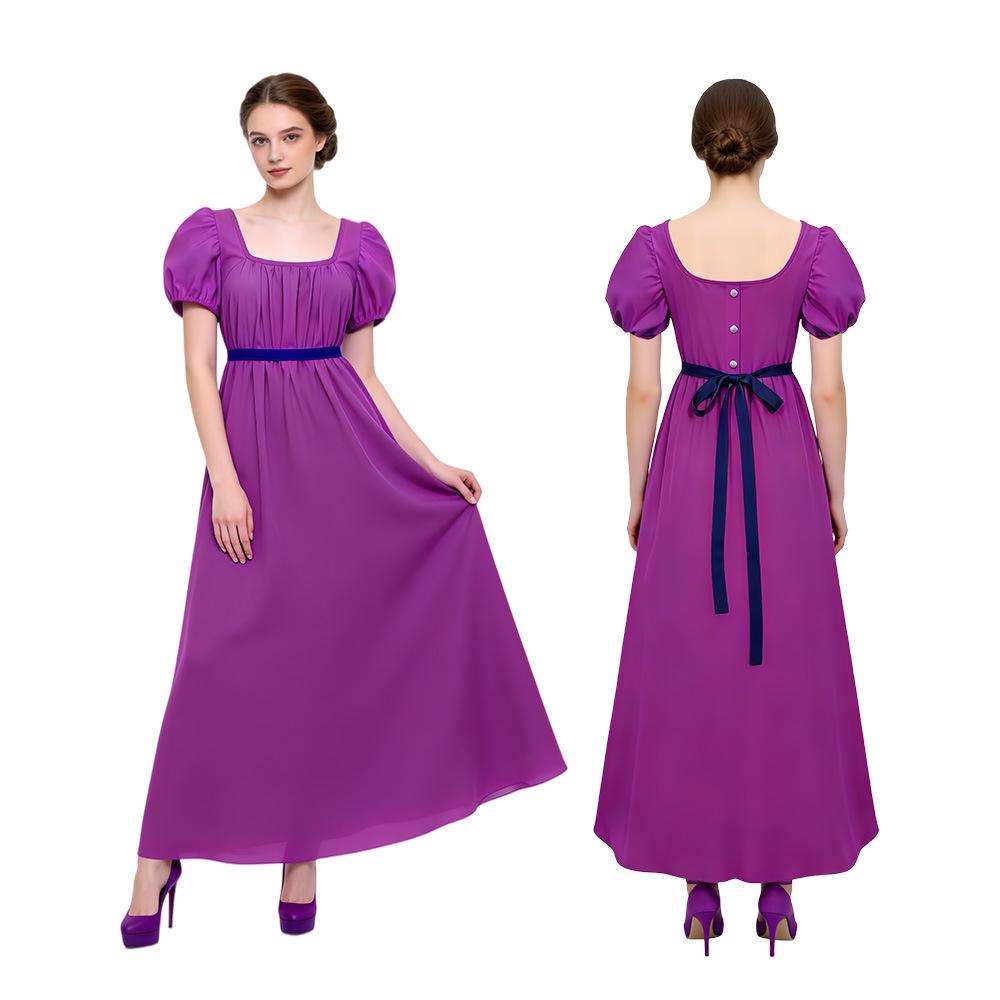 W Bridgeton Cos Dress Vintage Regency Dress High Waist Ball Skirt Victorian Dress Dress