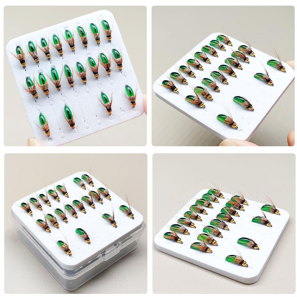 Fly Fishing Flies 21Pcs Artificial Dry Flies Nymph Bait for Fishing Trout/Perch/Salmon Fishing Lure Artificial Fishing Bait (with Flies Box)
