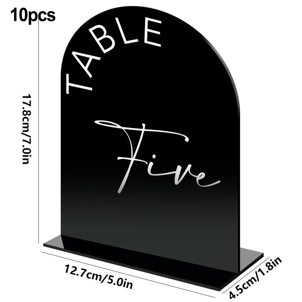 Tischnummern für Hochzeiten – Elegante Acrylschilder mit Ständern, Tischnummern 1–10, Tischnummernschild, Acryltafeln und Schilder