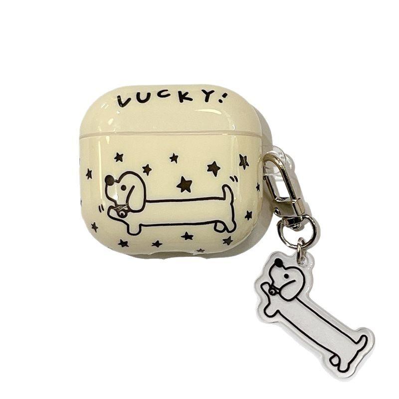 Cute line dachshund suitable for AirPods 1 generation protective case second generation 1 generation pro1 apple bluetooth headset case