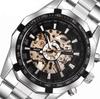 Men'S Fashion Waterproof Luminous Hollow Tourbillon Stainless Steel Strap Automatic Mechanical Watch Large Dial