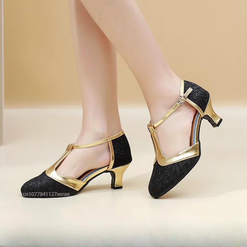 Damenschuhe für New Adult, weiche Sohle, Latin Dance Schuhe, für drinnen und draußen, Square Dance, High Heels Tanzschuhe, Gesellschaftstanz