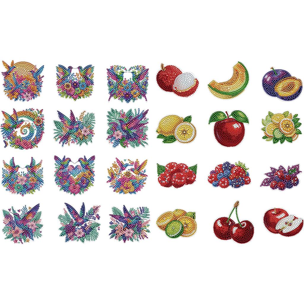 12Pcs Diamond Painting Kits Rhinestone Refrigerator Gem Crafts Diamond Art Magnets Refrigerator Magnet for Decor Gift