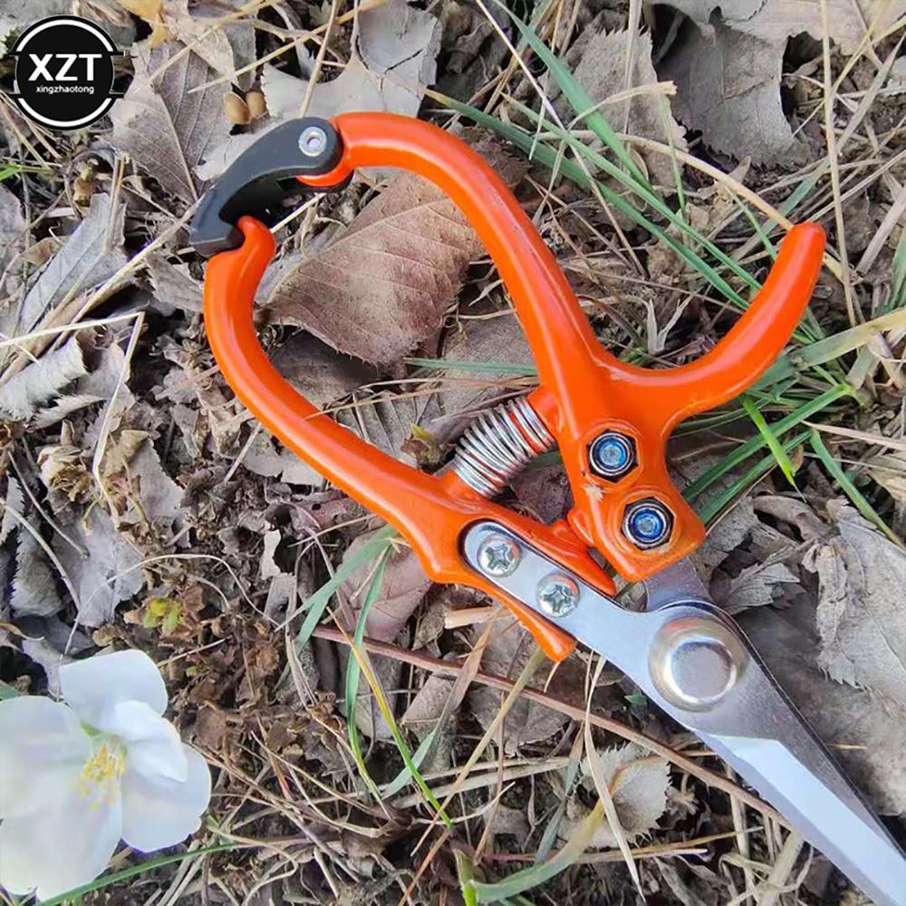 Safety Garden Scissors Multi-function Garden Scissors Labor-saving Stainless Steel Spring Gardening Pruning Shear