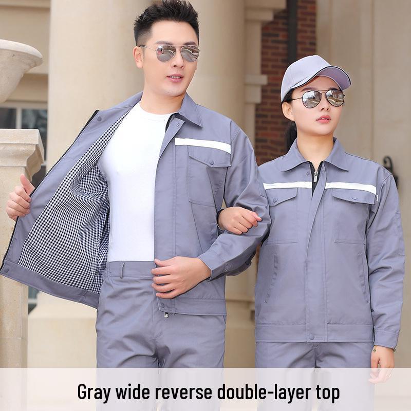 Men's Long Sleeve Workwear Set - Durable Labor Protection for Workshop and Auto Repair. Perfect for Spring and Autumn.