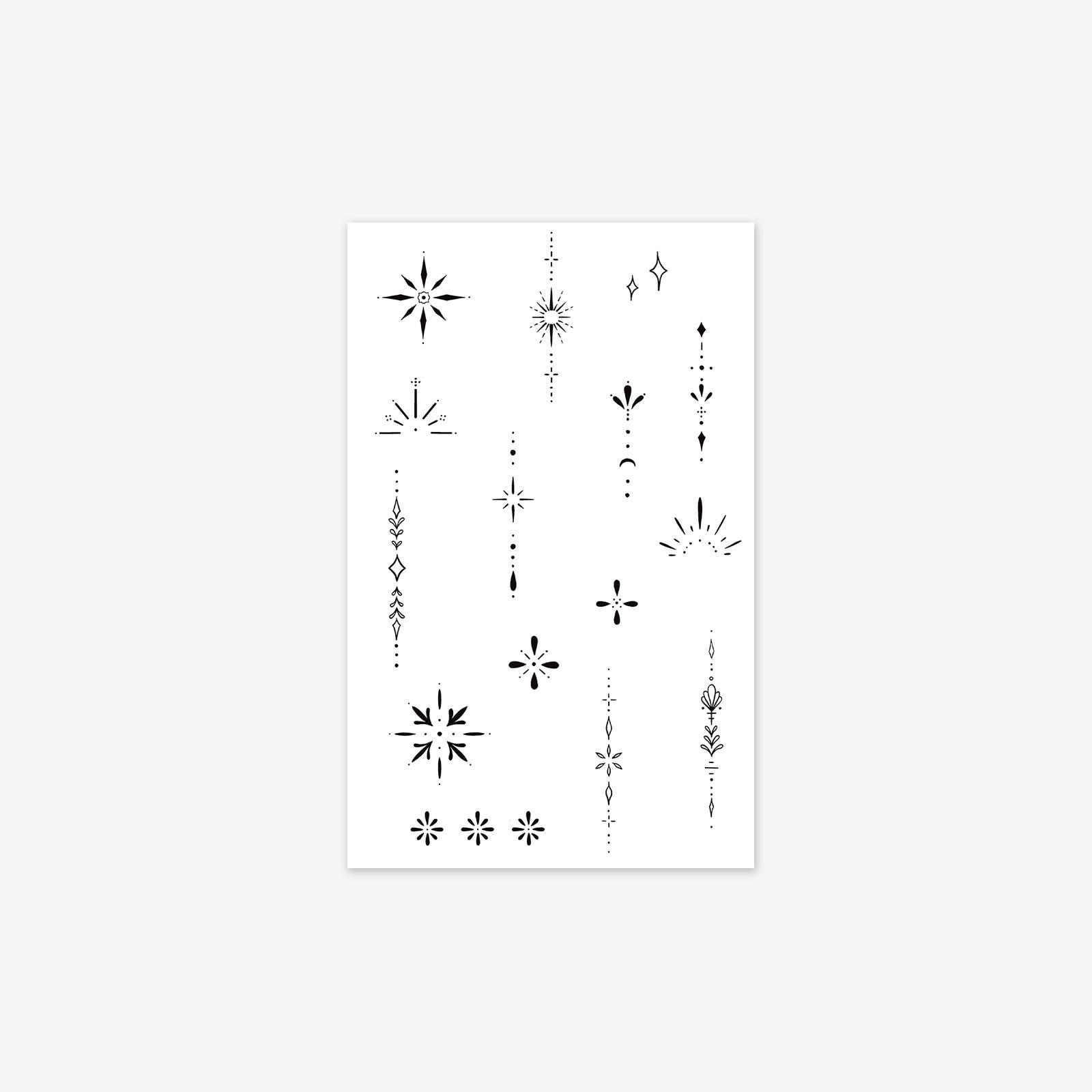 Herbal Lines Tribal Totem Finger Tattoo Stickers Lasting Waterproof Semi-Permanent Tattoo Stickers 12*19