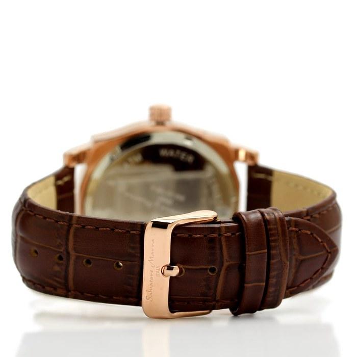 [Salvatore Marra] Watch Moon Phase Multi-Calendar 5 ATM Water Resistant Business Formal Men's Leather Band Limited Model White Pink Gold