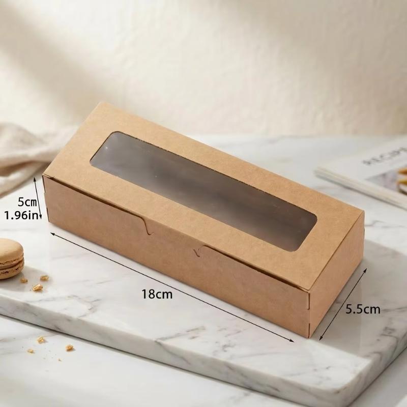 5/10 Peças Caixa de Papel Kraft para Macaron Bolo Biscoitos Embalagens para Bolos da Lua Caixas de Embalagem Casamento Aniversário Lembrancinhas Festival Pacote de Presente