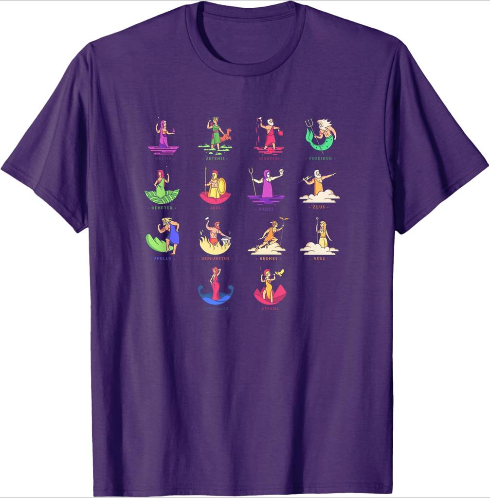 Greek Mythology GodsGods of Greece  design100 cotton summer casual Oneck short sleeve printed Unisexs Tshirt