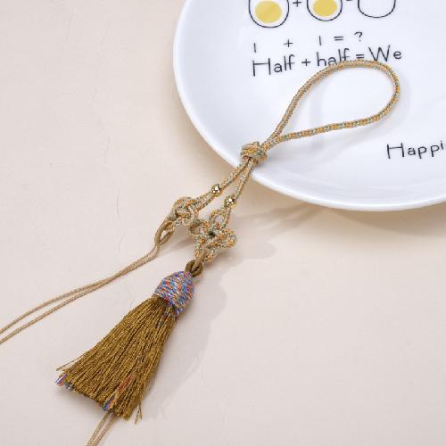 Chinese Knot Handle Rope Tibetan Tassel Pendant Accessories Diy Mobile Phone Lanyard Car Pendant Gold Bead Tassel Pendant