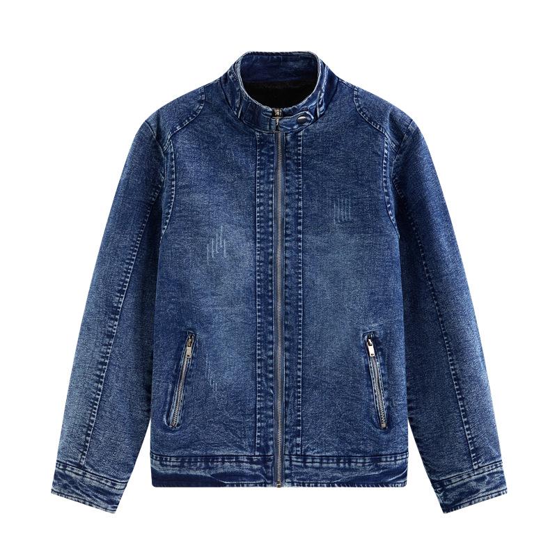 

European & American Retro Washed Denim Slim Fit Jacket - Trendy Korean Fashion 4XL