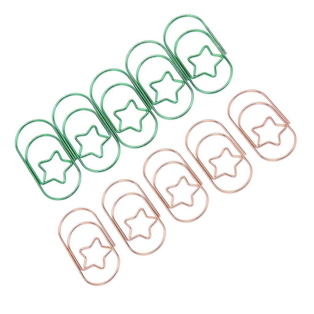 40PCS Star Paper Clips Bright Color Rust Proof Coating Portable Lightweight for Office Home