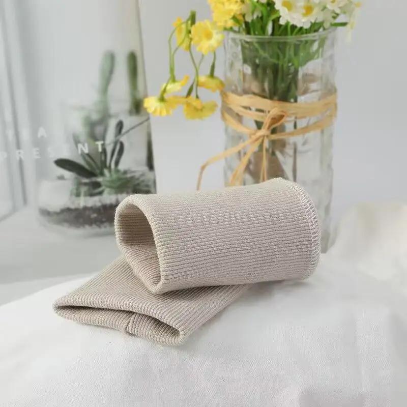 Pure Cotton Knitted Fine Ribbed Sweatshirt Jacket Clothing Accessories Fabric with Cuffs Sleeves Hem and Bottom Edge
