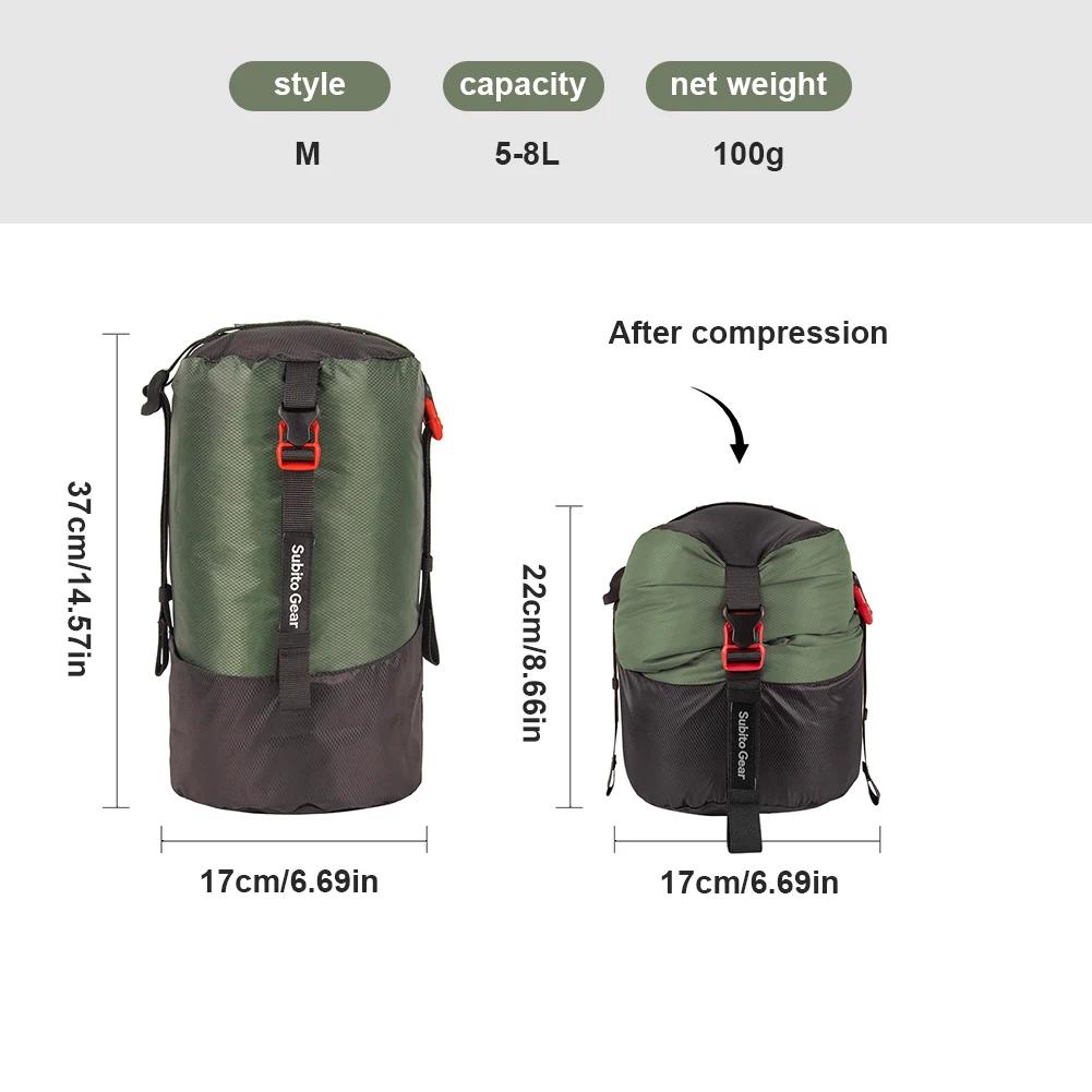 Outdoor Sleeping Bag Stuff Sack Waterproof Camping Sleeping Bag Compression Pack Large Capacity Space Saving for Camping Hiking