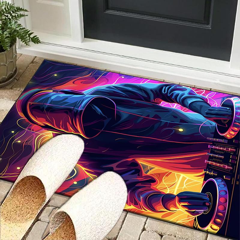 Cyberpunk Gaming Hero Office Rug Chair Mat, Entryway Carpet, Suitable for Front Door, Bedroom, Living Room, Desk, Holiday Gift