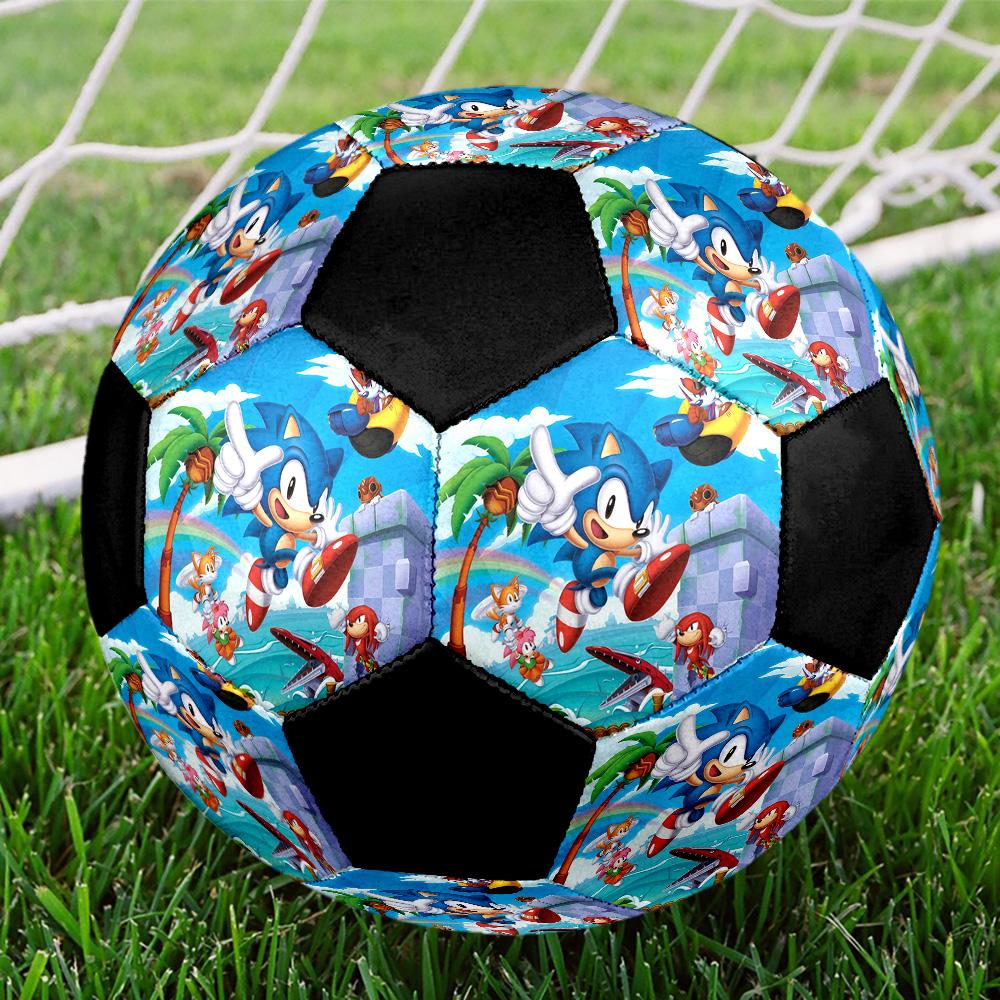 Sonic the Hedgehog Soccer Ball Colorful All Ages Machine Stitched PVC Competition Ready Durable High-Bounce.SIZE5