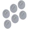 6 Pcs PVC D Ring Patch Elastic Rope Set Stainless Steel D Ring Patch Bungee Cord SetGray