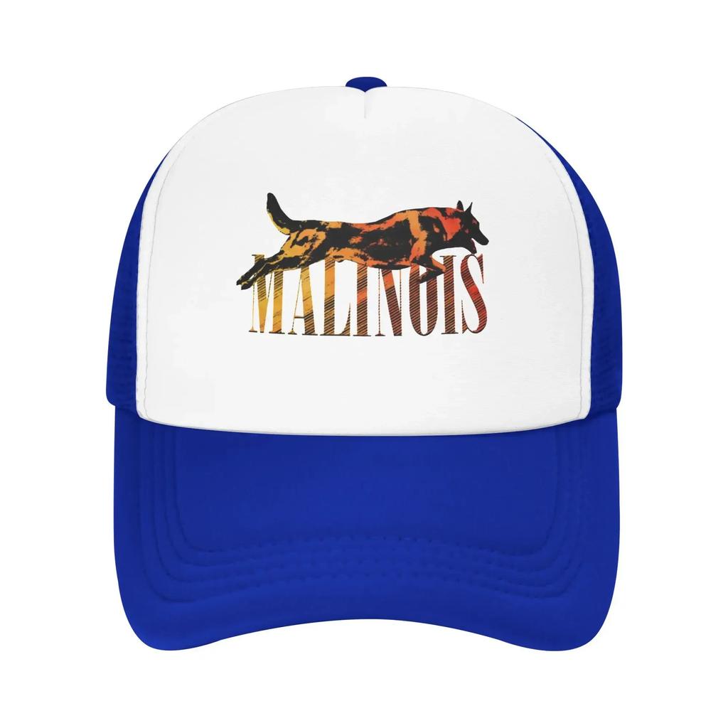 Mixed Black Golden Malinois Belgian Shepherd Dog Hiking Mesh Baseball Caps Women  Unisex Male Beach Sun Hat Trucker Cap