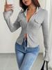 European and American Style Women's Zipper Slimming Long Sleeve Cardigan
