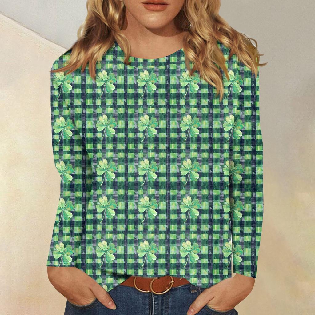 Pikkade varrukatega särgid naistele Armsad prinditud graafilised särgid Pluusid Suurepärased vabaaja topid Pullover Jõulud