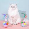 Wobbling Cat Toy Interactive Cat Teaser with Feathers Plush Balls Cat Enrichment Toy for Indoor Kittens Stimulates Hunting Instinct