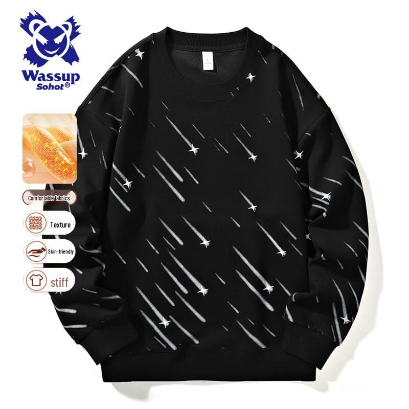 

Wassup Sohot Men s Printed Crewneck Sweatshirt 2XL