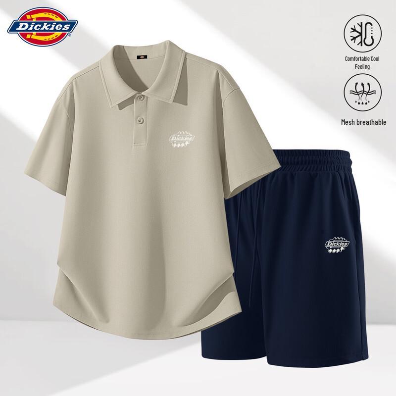 Dickies Men s 2026 Summer Waffle Cool-Feel Polo & Casual Shorts Set L