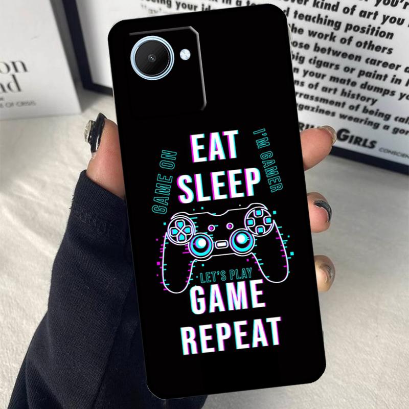 Eat Sleep Game Colorful For Realme C55 C75 C67 C63 C51 C61 C53 C35 C65 C71 11 12 13 14 Pro Plus GT6 GT7 15 Pro Case