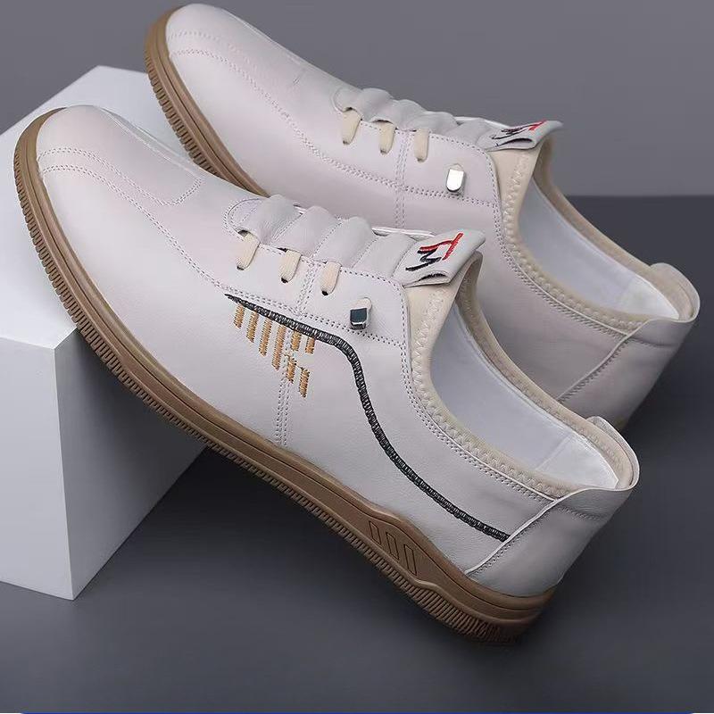 Men's All Seasons Stylish New Business Casual Shoes Soft Sole Leather Upper Waterproof Lightweight Slip on Driving Shoes