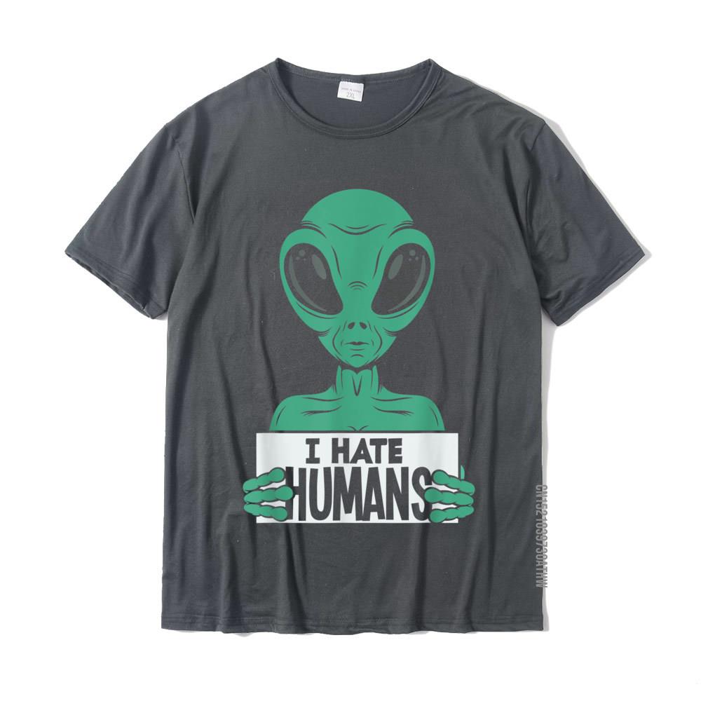 Funny Alien UFO Extraterrestrial I Hate Humans Alien Lover TShirt Top TShirts Discount Group Cotton Men Tees Casual