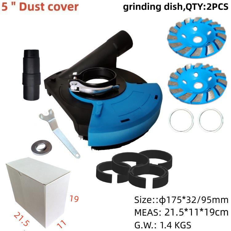 BOPENG Dust Cover for 5-inch Concrete Grinder & 7-inch Angle Grinder - Floor Paint Vacuum & Grinding Wheel Collection