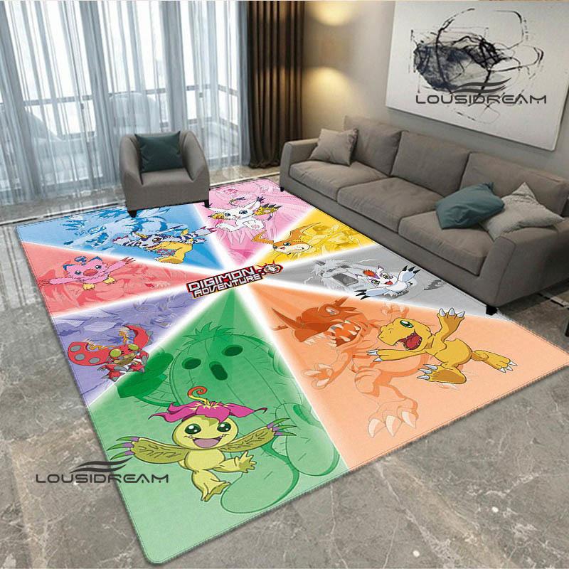 3D Digimon Cartoon Printed Carpet Non-slip Carpet Yoga Mat Carpets for Living Room Area Rug Home Bedroom Decor Birthday Gift