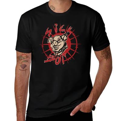 Ren Pig And Sick Boi T-Shirt T Shirts for Man Cotton Funny T Shirts Designer T Shirts for Man Graphic Vintage T-Shirt