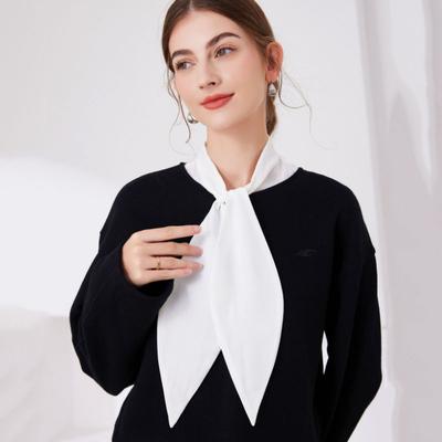 Neues Hemd mit falschem Kragen zum Binden vorne Damen Weiß Schwarz Spitzenkragen Abnehmbar für Damen Bluse Revershemd Falscher Kragen Frau