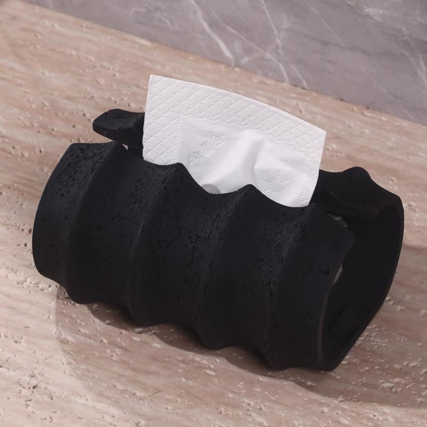 Creative Retro Light Yellow Cave Stone Tissue Holder, Tissue Box, Kitchen, Living Room, Bathroom, Desktop Tissue Storage Box