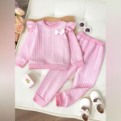 Kinder Cartoon Lässiges Mode Outfit Set Langarm Oberteil & Hose