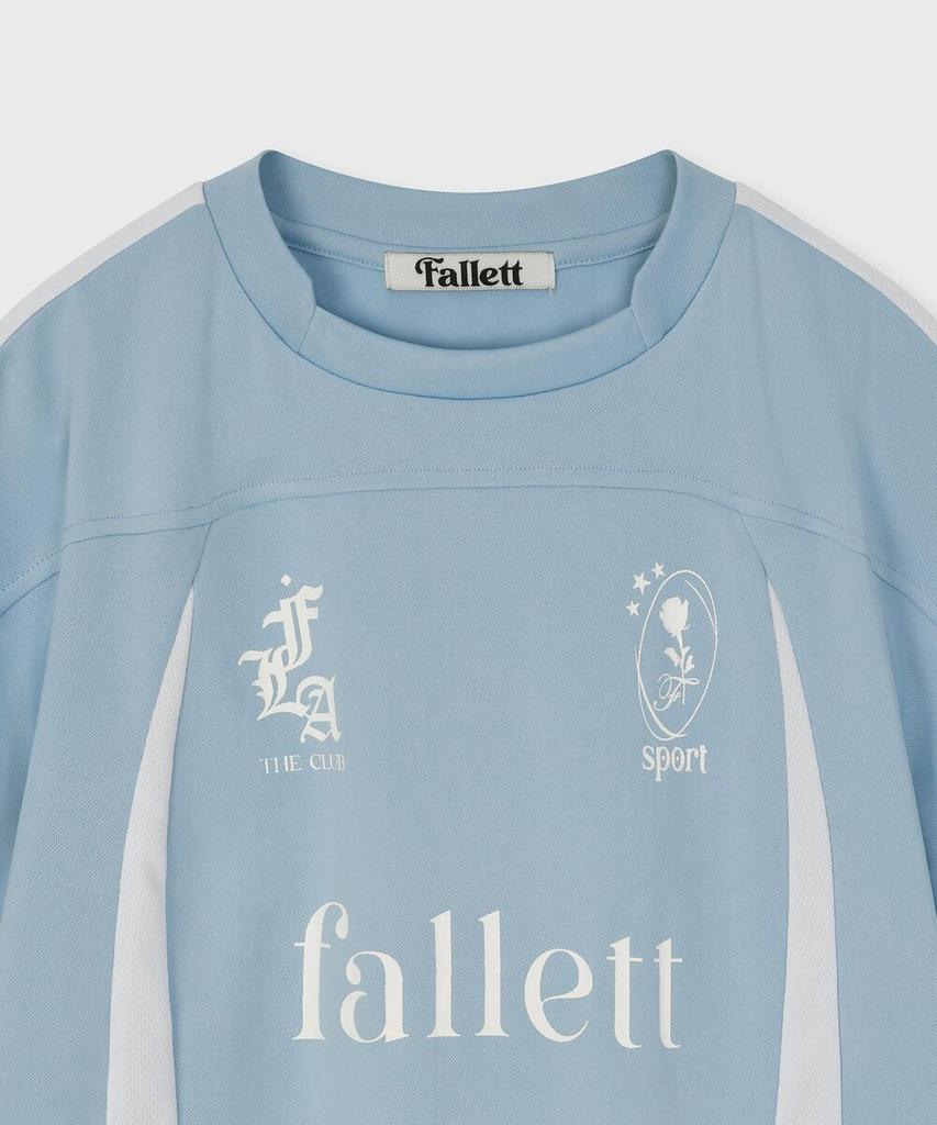 FALLETT Sports Football Short Sleeve T-Shirt Sky Blue